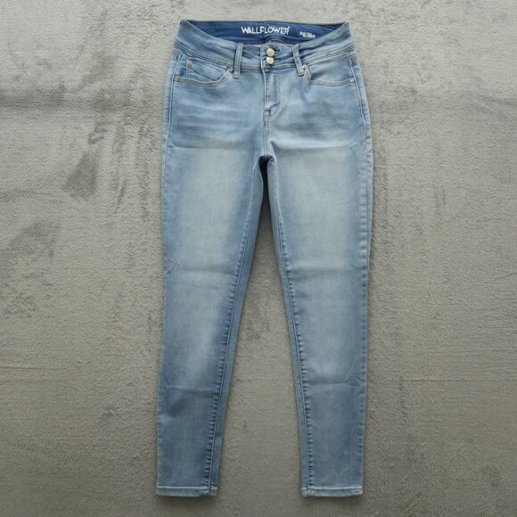 Wallflower Jeans Junior's Size 9 Short Blue Mid-Rise Ultra Fit Skinny 26" Inseam - Picture 1 of 16